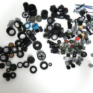 Tires Rims Axels and Accessories For Building Block Cars Preowned